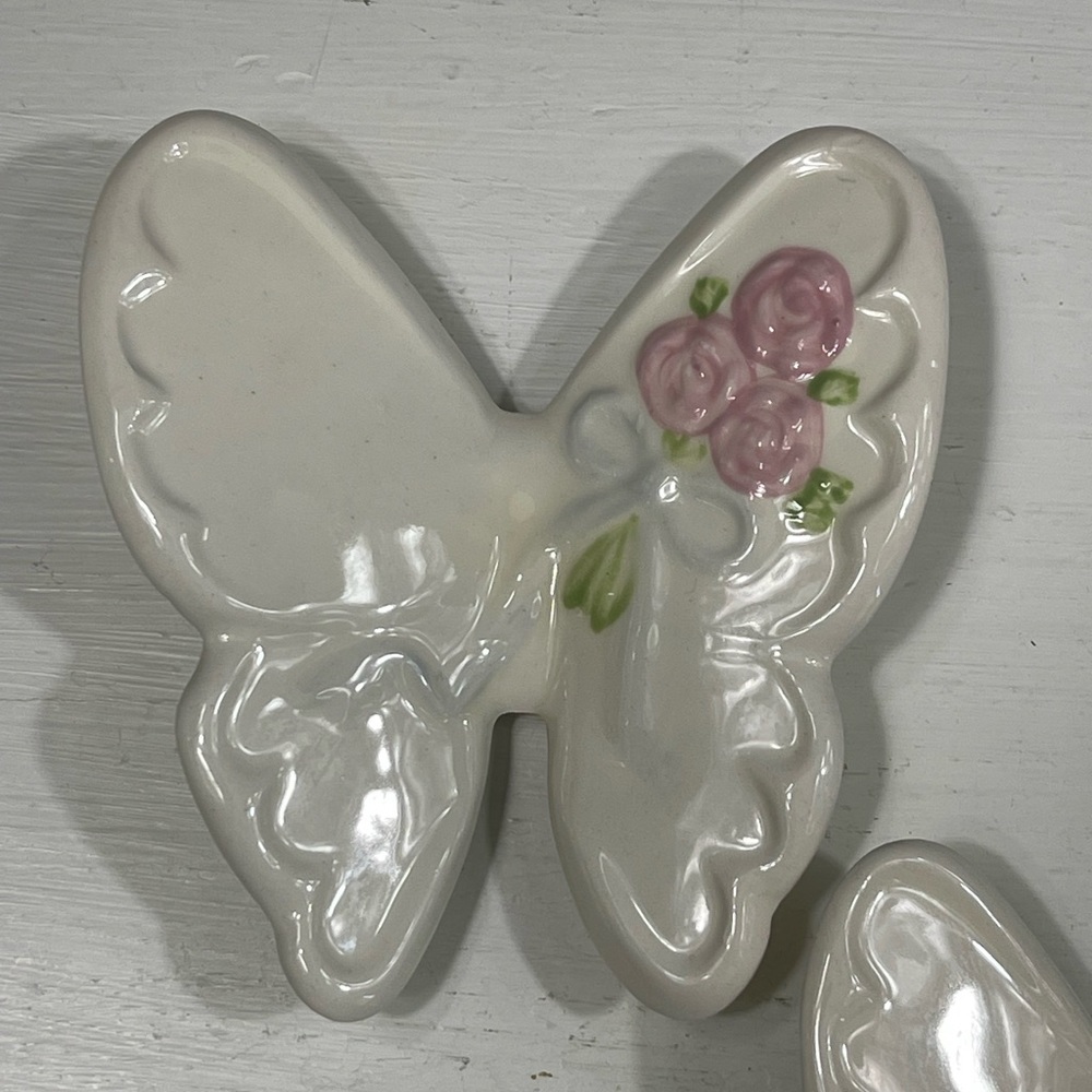Set of 3 Vintage Ceramic Wall Hanging Butterflies